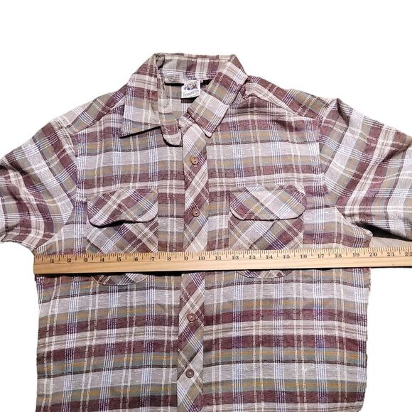 Kennington LTD California Vintage Button Up Shirt Striped Plaid Retro Mens 15.5 - Picture 6 of 9